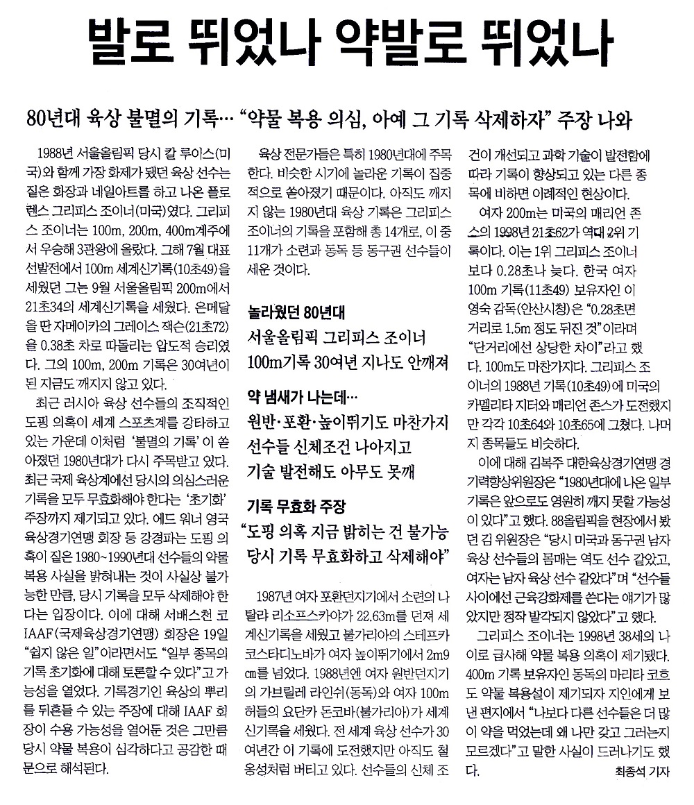 발로 뛰었나 약발로 뛰었나